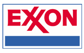 A red and white logo for exxon.